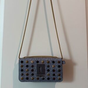 KARL LAGERFELD PARIS Women's Kosette Studded Leather Shoulder Bag.